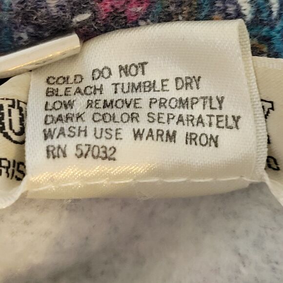 Vintage EURO JOY Paisley Print Henley Sweater Size S Oversized Psychedelic Boho - Picture 9 of 9